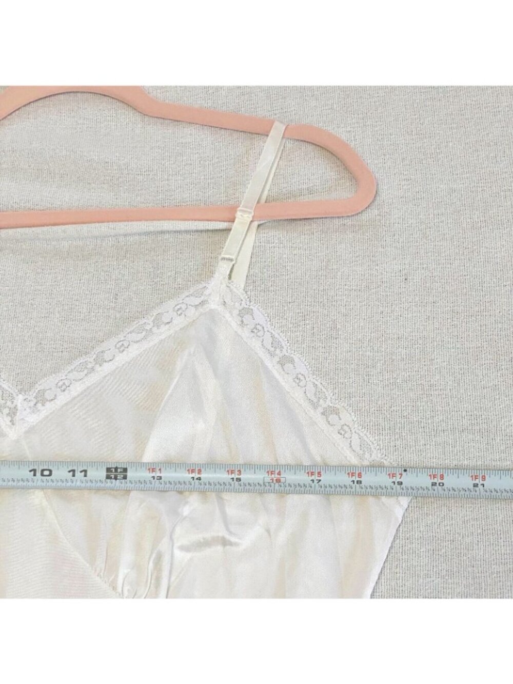 Vintage Dusk to Dawn Slip Coquette Twee Goth Cream Lace Trim 42C Lingerie - Picture 9 of 11